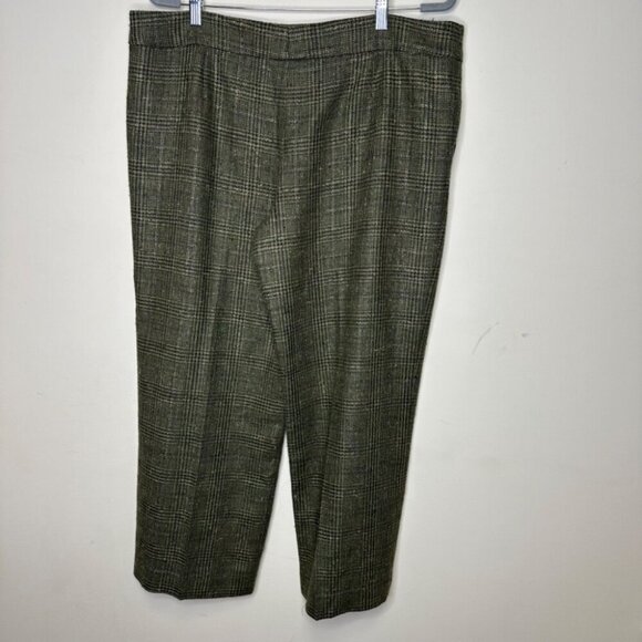 Vintage Escada Wool Blend Check Tweed Trousers in Earthy Tones Size 46 Euro - Picture 6 of 16